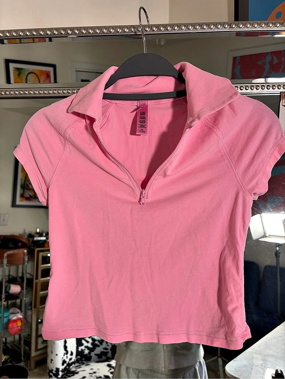 Skims Pink Quarter-Zip Top Size XS